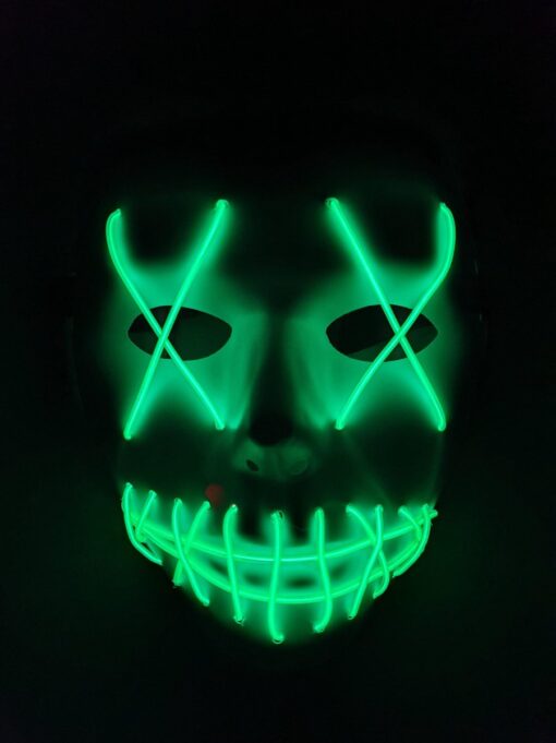 Feestmasker met led - groen wit